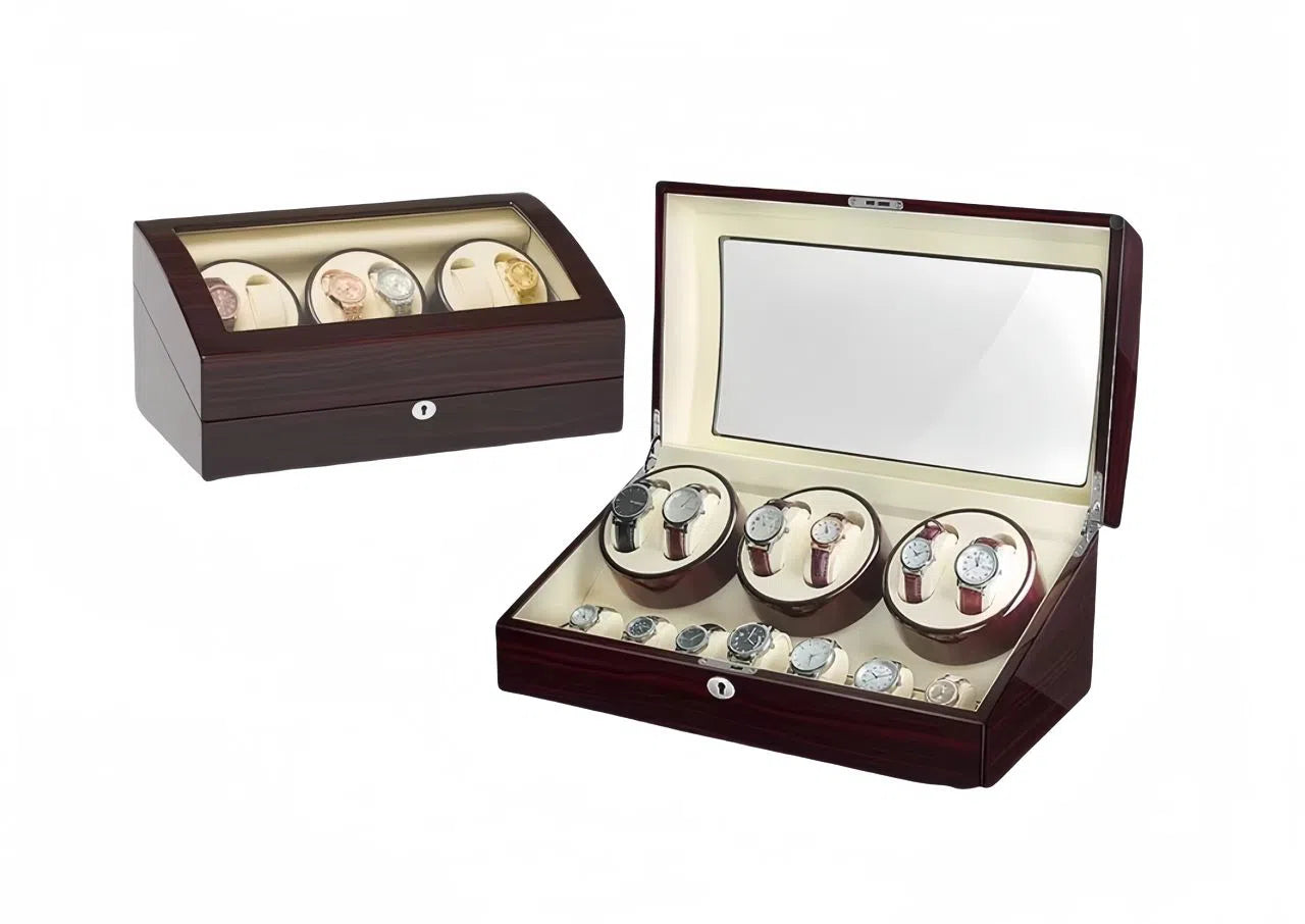 Remontoir 6 Montres + 7 rangements ébène beige
