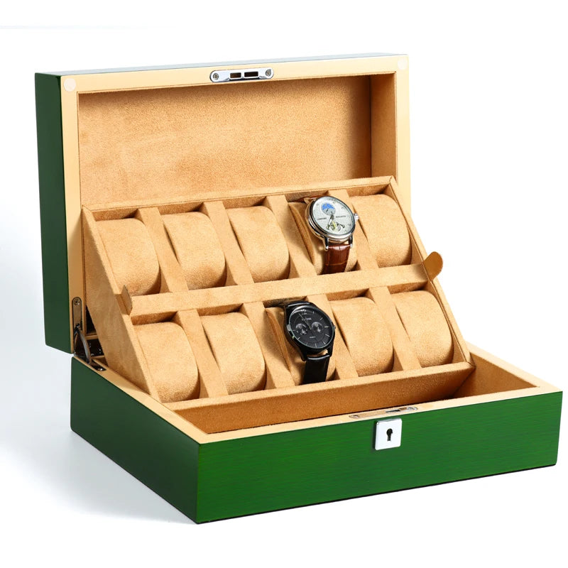 Boite à montre 10 Montres Vert/Beige 2