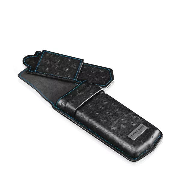 Boite a Montre Etui Mondo Ostrich 1 Montre Noir Bleu