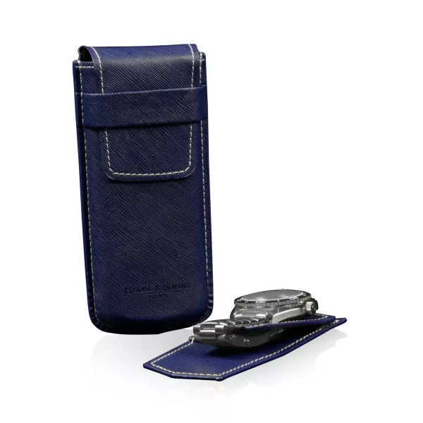 Boite a Montre Etui Mondo Saffiano 1 Montre Bleu Blanc