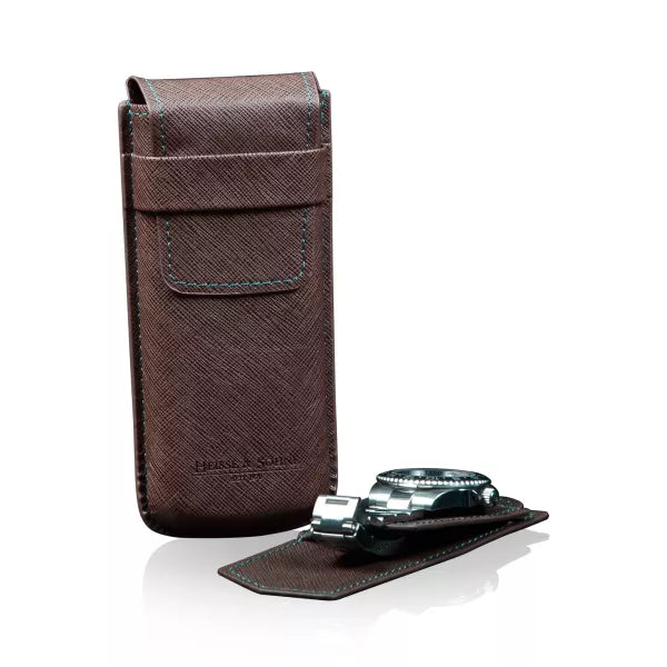 Boite a Montre Etui Mondo Saffiano 1 Montre Marron Vert