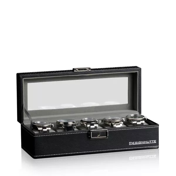 Boite a Montre Houston 5 Montres Noir