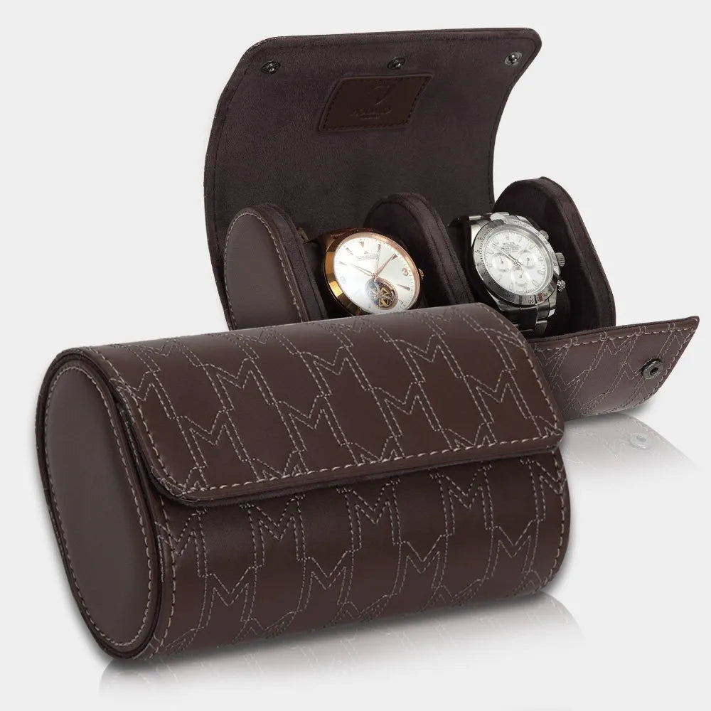 Boite a Montre OPTIMUS 2 Montres Marron Blanc