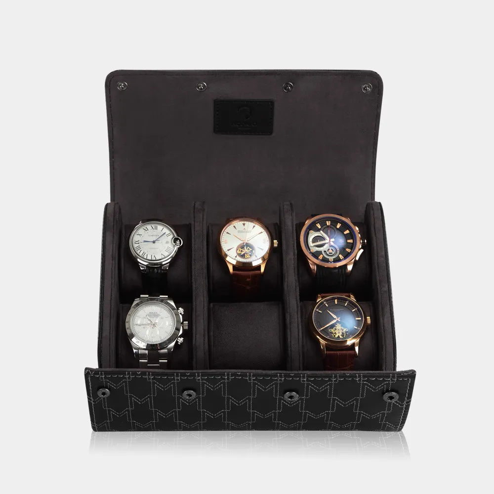 Boite a Montre OPTIMUS 6 Montres Noir Blanc 3