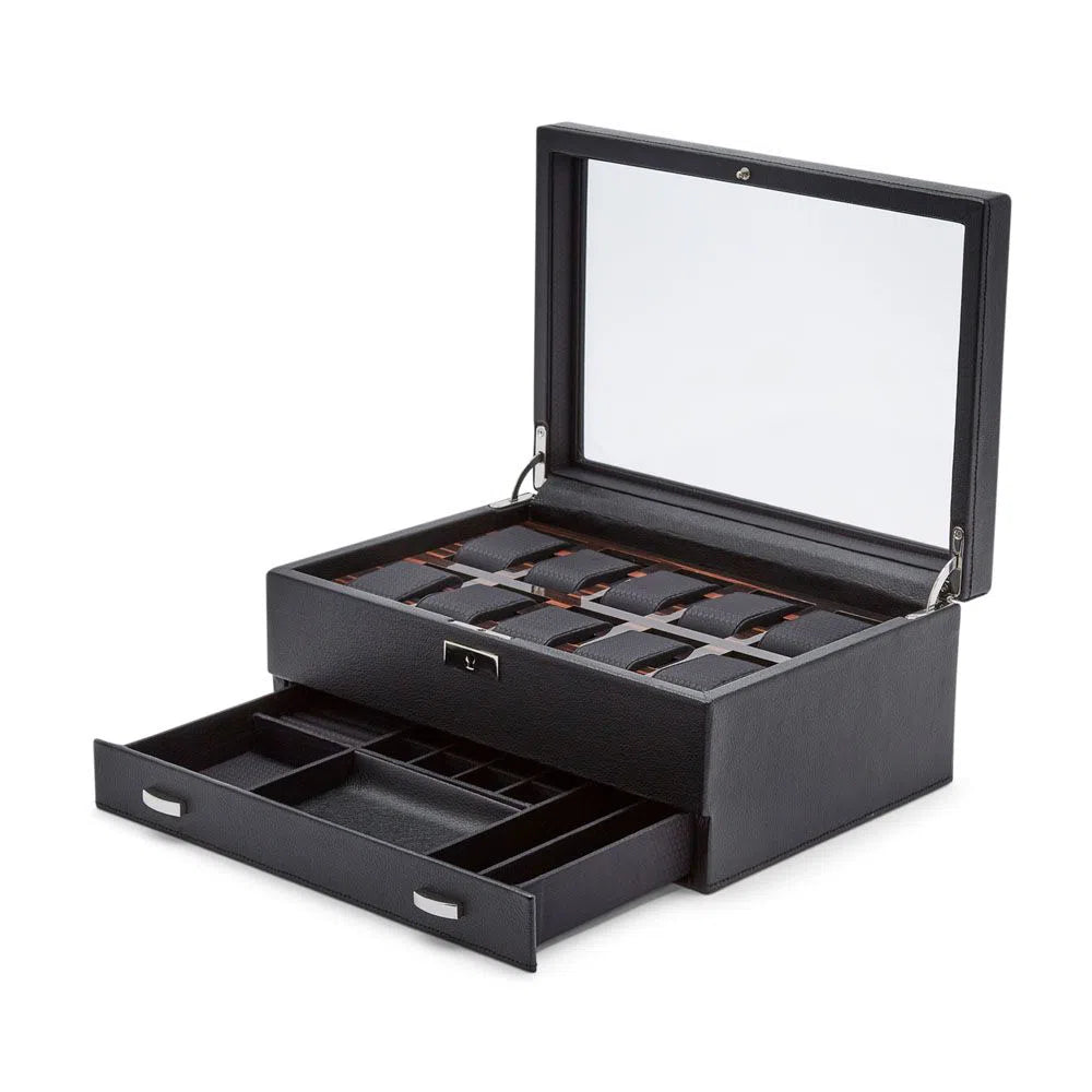 Boite a Montre Roadster 10 Montres Noir avec tiroir 4