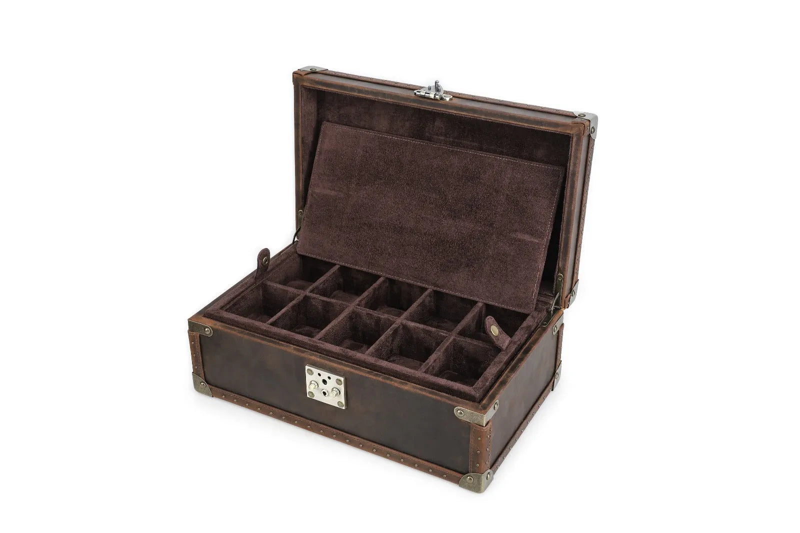 Boite à montre - Coffre Trésor Pirate Decade-3-Cuir,Cuir véritable,Plus de 8 montres