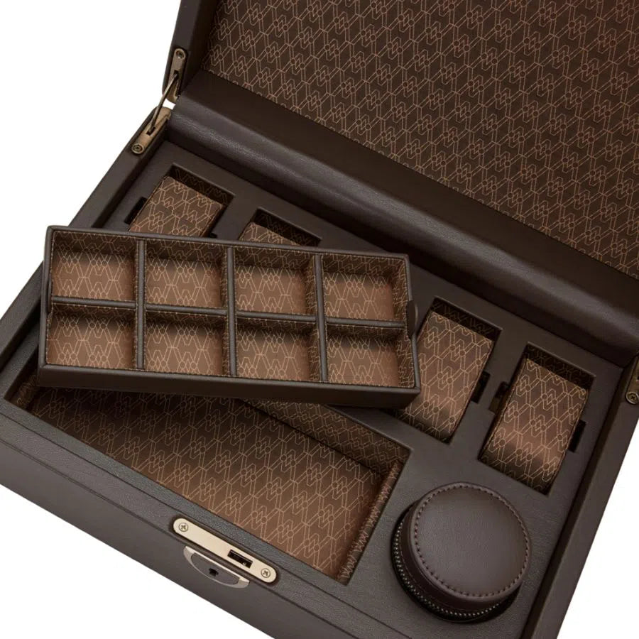 Boîte pour 5 montres Terre Café avec espace de rangement 5