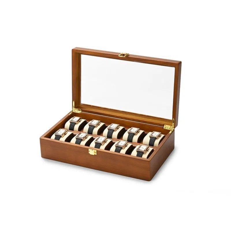 Boite pour Montre - Rustique Alezan avec serrure 1