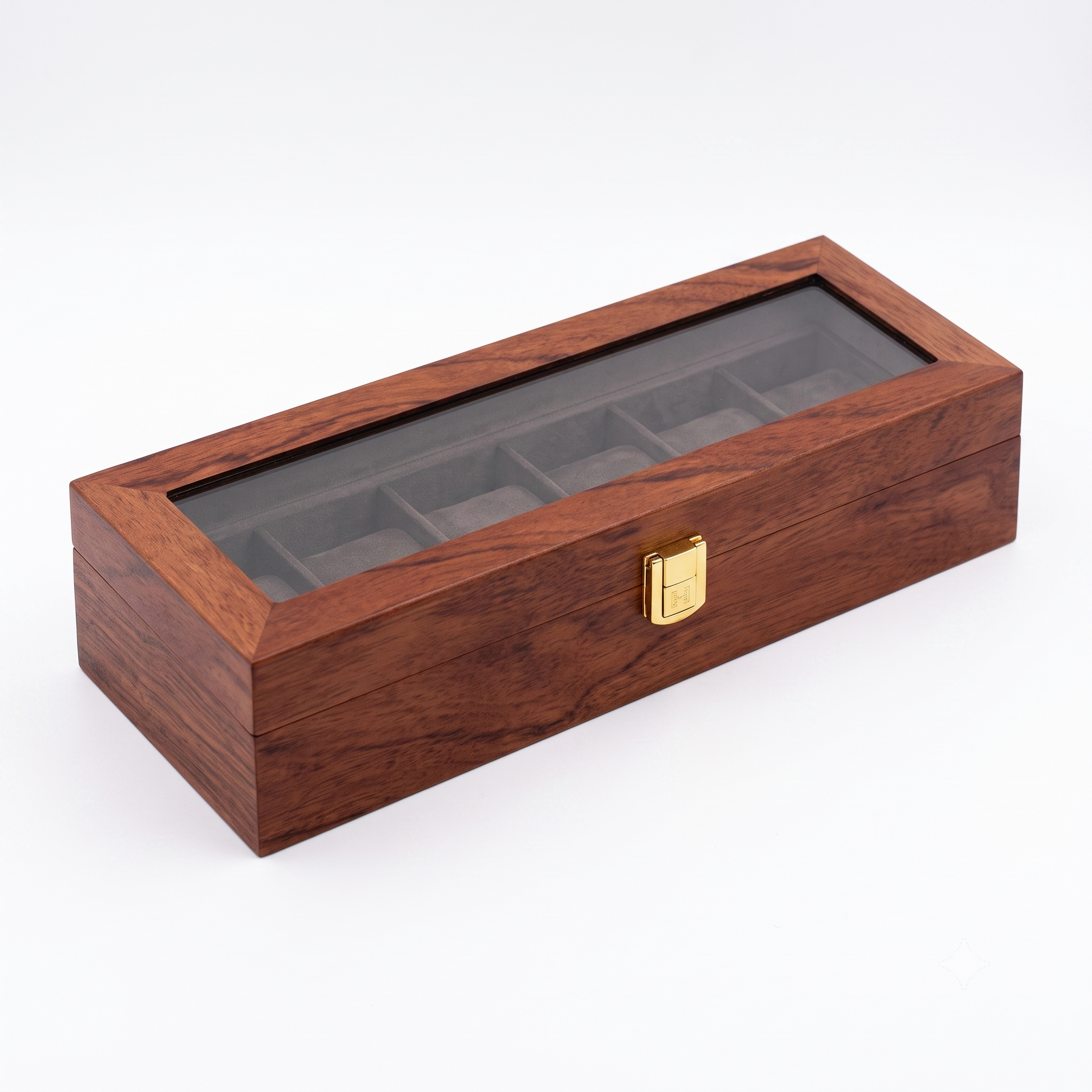 Boite a montre teck classique ferme