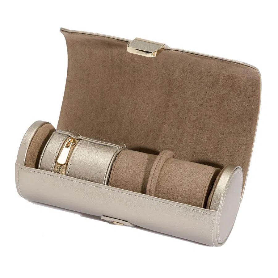 Étui à montres double Palermo avec pochette à bijoux Etain