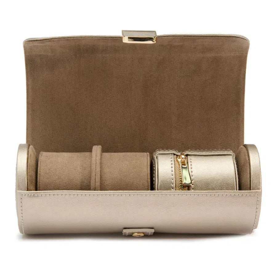 Étui à montres double Palermo avec pochette à bijoux Etain
