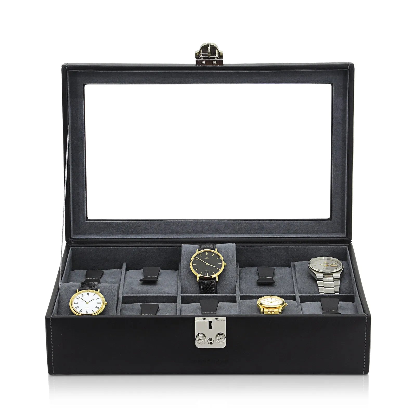 Boite à Montre - Infinity 10 Noire/Anthracite-1-Cuir,Friedrich23,Plus de 8 montres