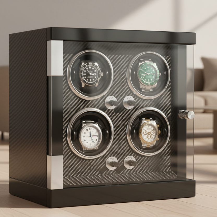 REMONTOIR MONTRE CLASSIQUE CARBONE 4 slots