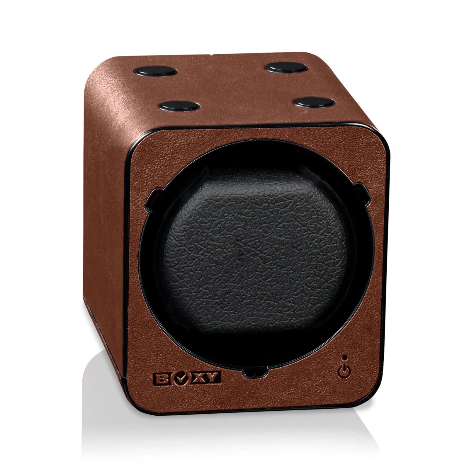 Remontoir Montre Automatique Boxy Fancy Brick - Cuir brun sans alimentation électrique-3-1 à 3 montres,Beco,Fibre de cuir,Plastique