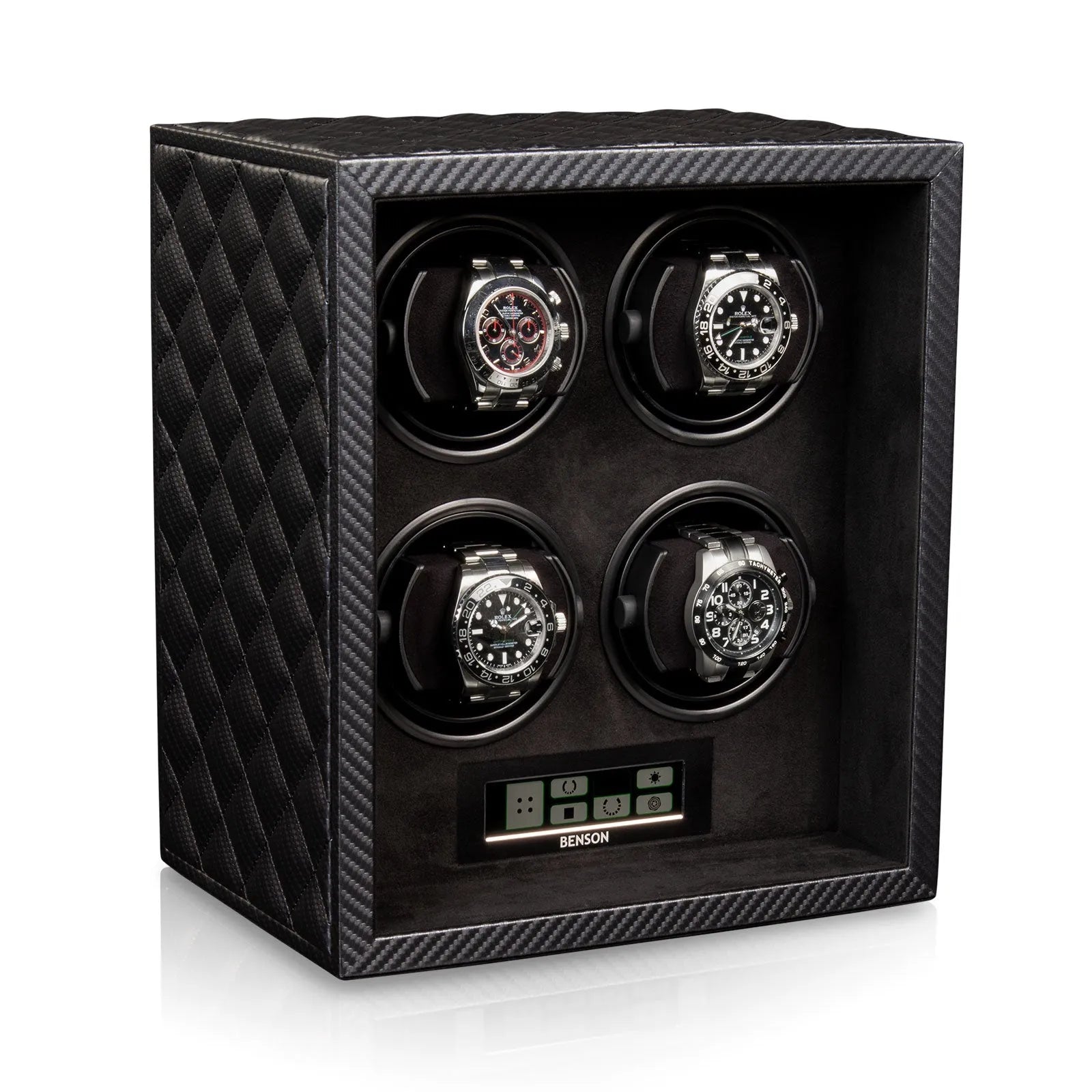 Remontoir Montre - Black Serie 4 Carbone-1-4 à 8 montres,Benson,Bois,bois MDF,Cuir