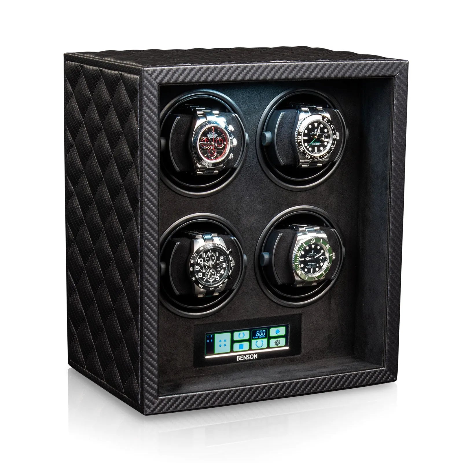 Remontoir Montre - Black Serie 4 Carbone-2-4 à 8 montres,Benson,Bois,bois MDF,Cuir