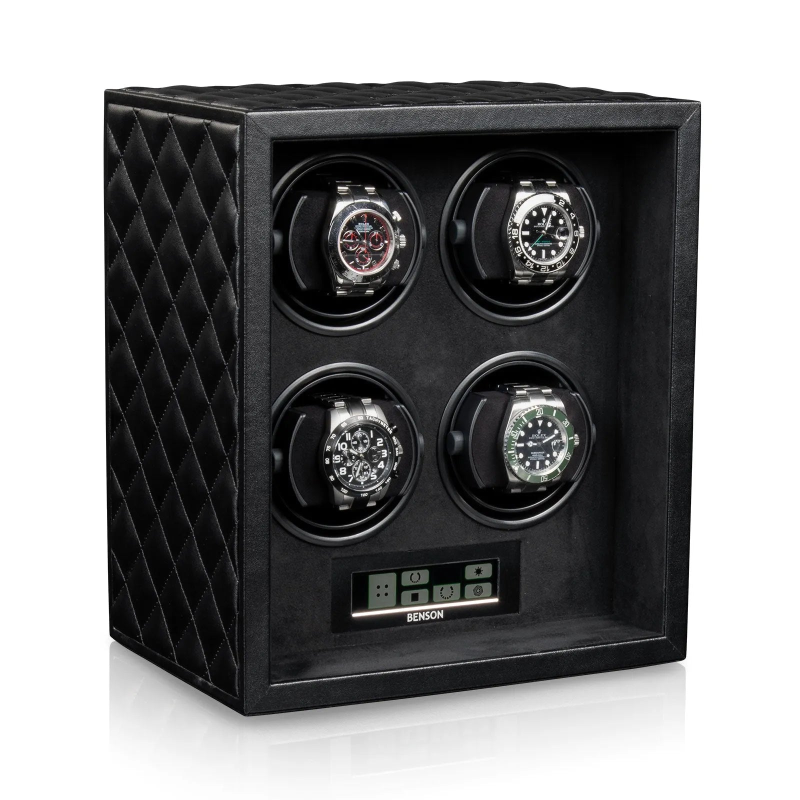 Remontoir Montre - Black Serie 4 Noir-1-4 à 8 montres,Benson,Bois,bois MDF,Cuir