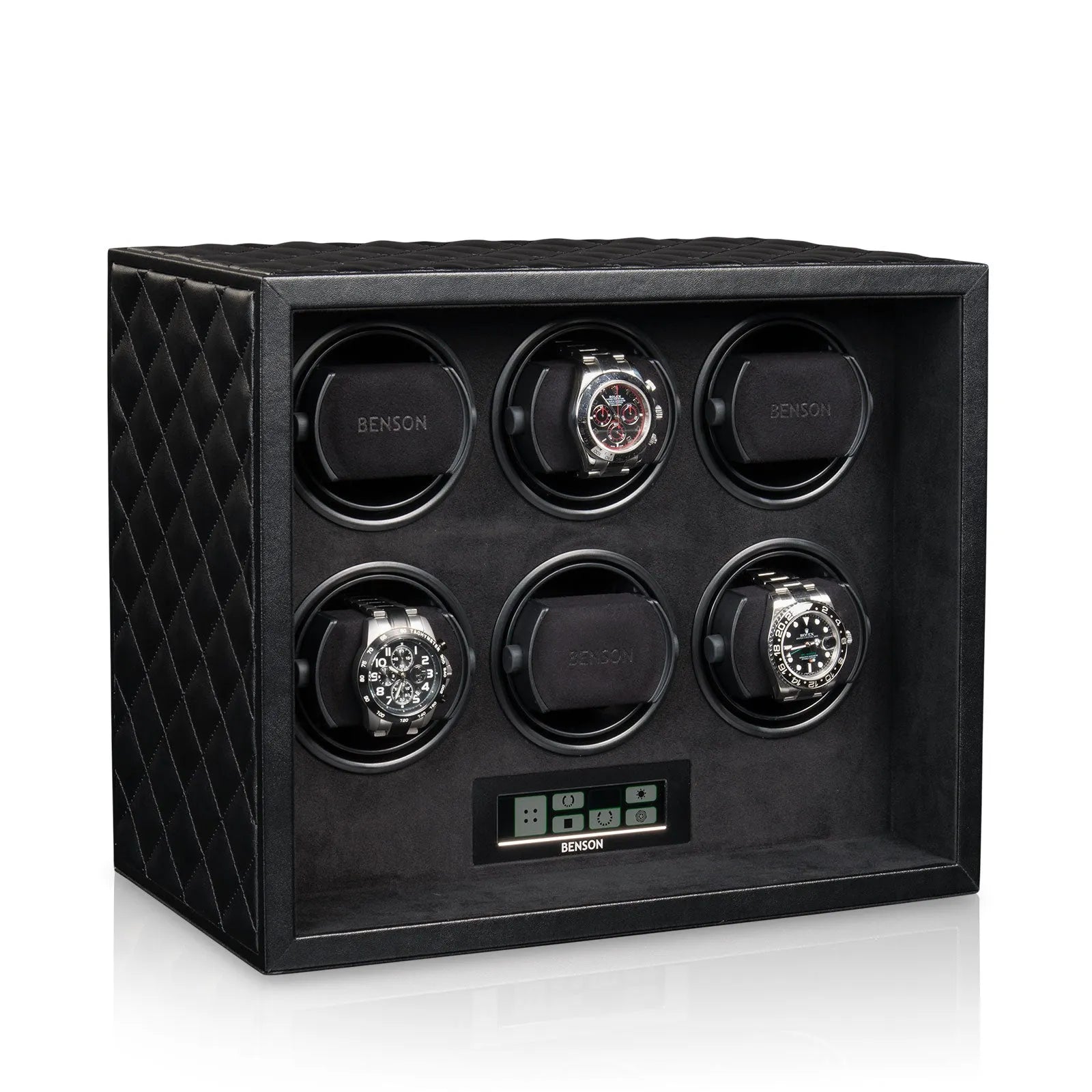 Remontoir Montre - Black Serie 6 Noir-1-4 à 8 montres,Benson,Bois,bois MDF,Cuir
