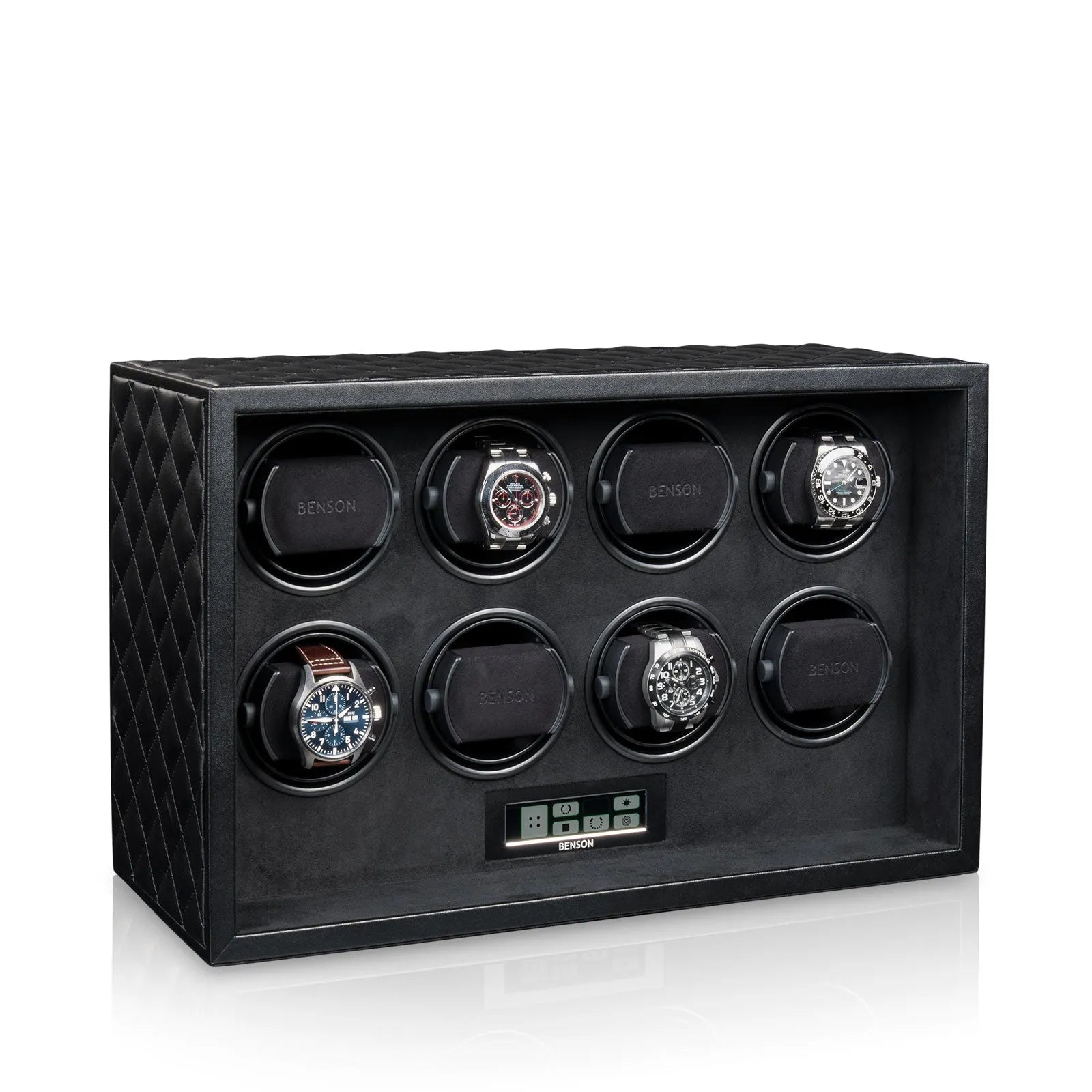 Remontoir Montre - Black Serie 8 Noir-1-4 à 8 montres,Benson,Bois,bois MDF,Cuir