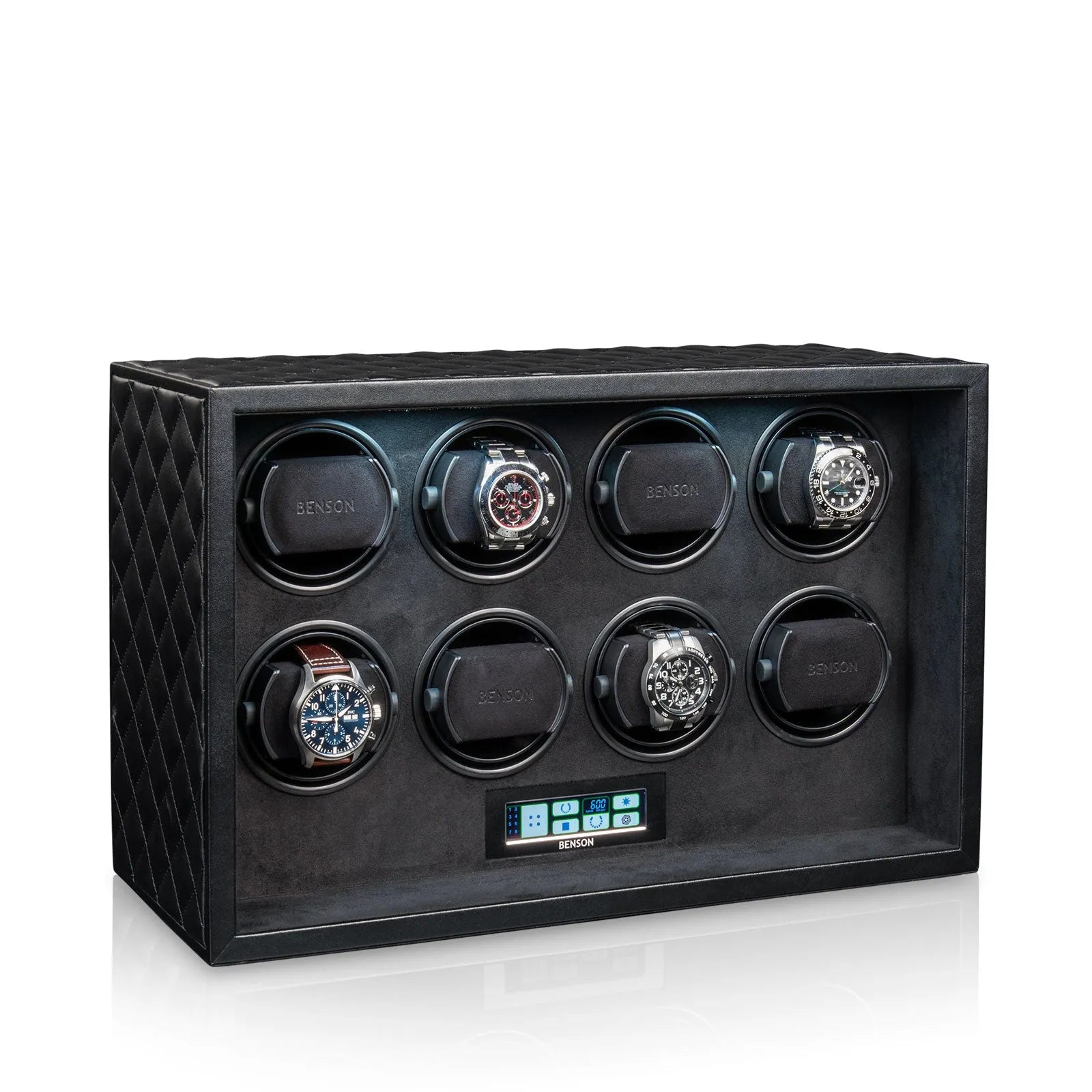 Remontoir Montre - Black Serie 8 Noir-2-4 à 8 montres,Benson,Bois,bois MDF,Cuir