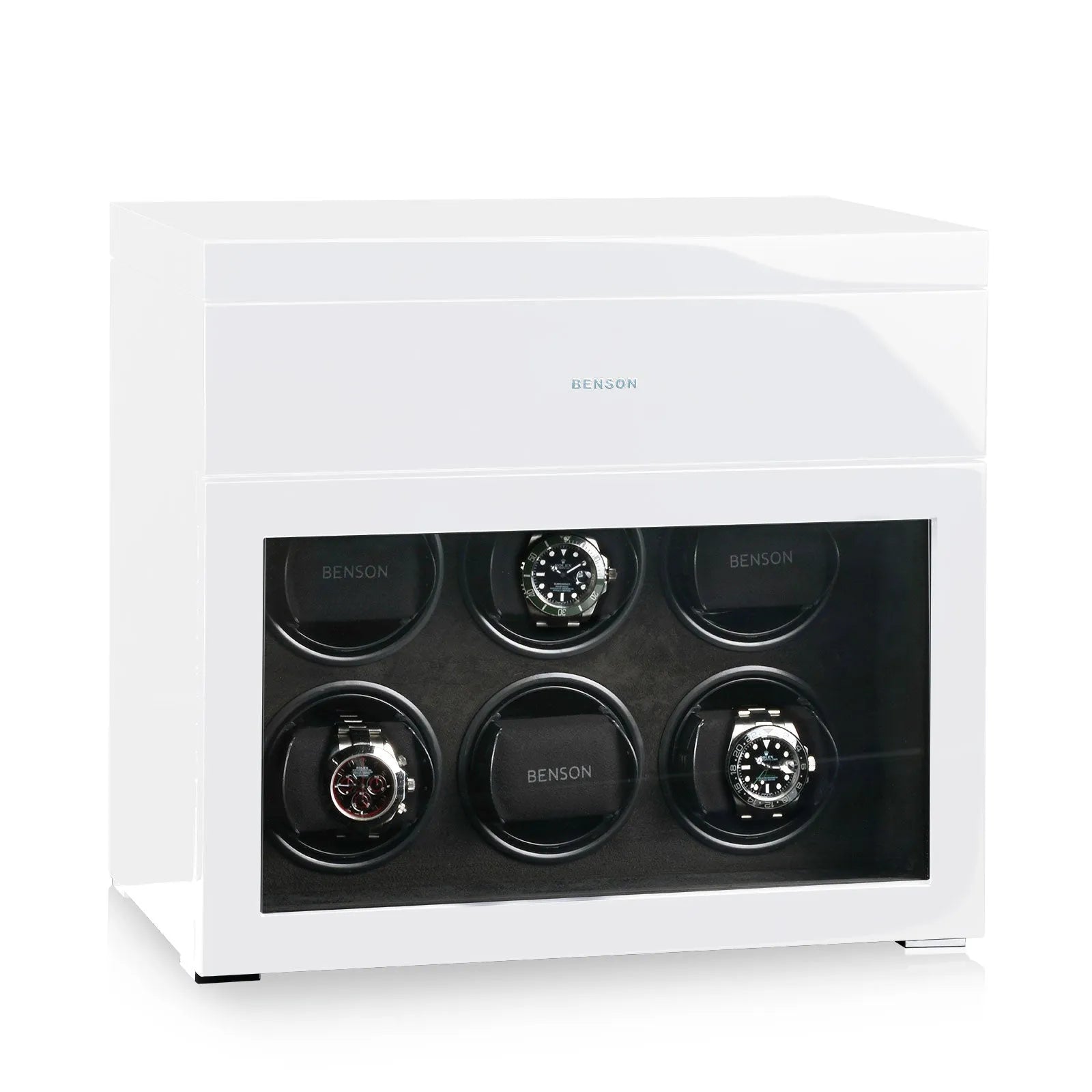 Remontoir Montre - Blanc Serie 6-1-4 à 8 montres,Benson,bois MDF