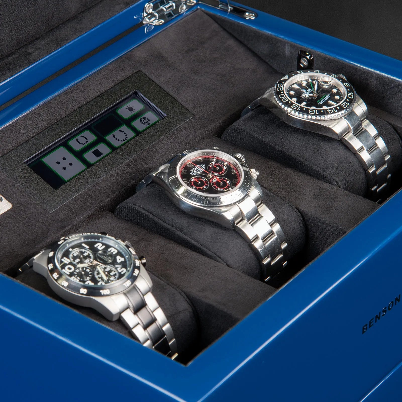 Remontoir Montre - Bleu Serie 2-3-1 à 3 montres,Benson,Bois