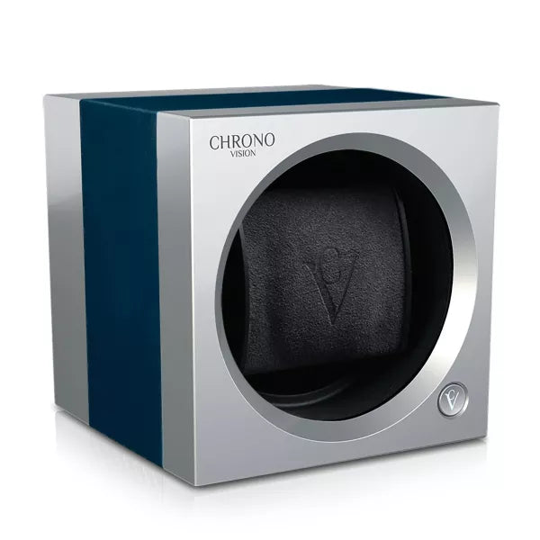 Remontoir Montre Chronovision One Chrome Mate Bleu Anodise