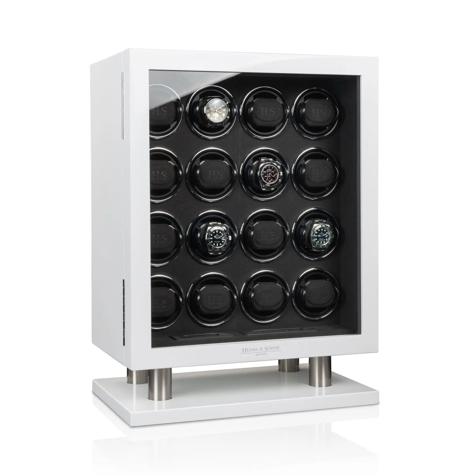 Remontoir Montre - Collector 16 Blanc-1-bois MDF,Heisse & Söhne,Plus de 8 montres