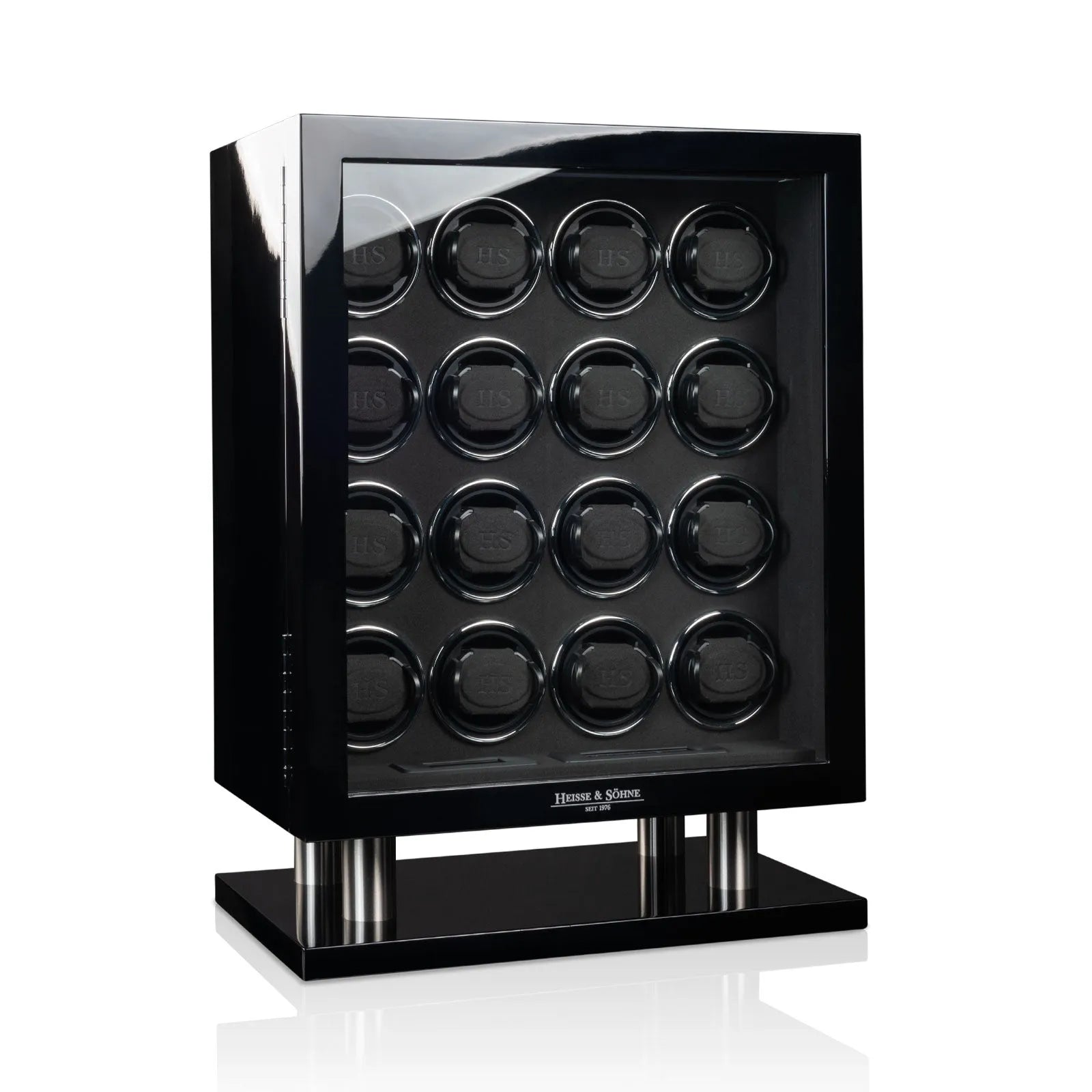 Remontoir Montre - Collector 16 Noir-3-bois MDF,Heisse & Söhne,Plus de 8 montres
