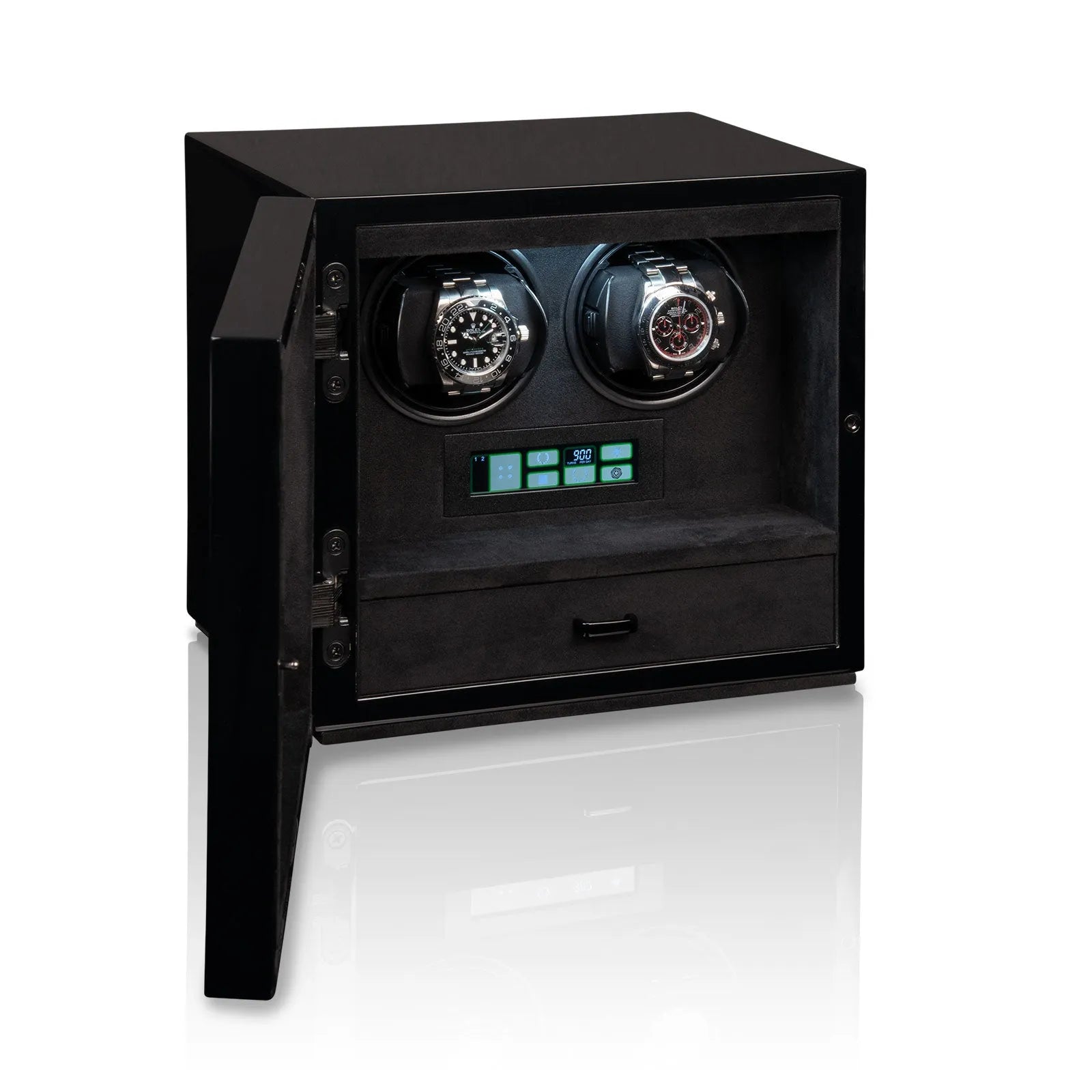 Remontoir Montre - Compact Smart Tech II Double Noir-2-1 à 3 montres,Benson,Bois,bois MDF