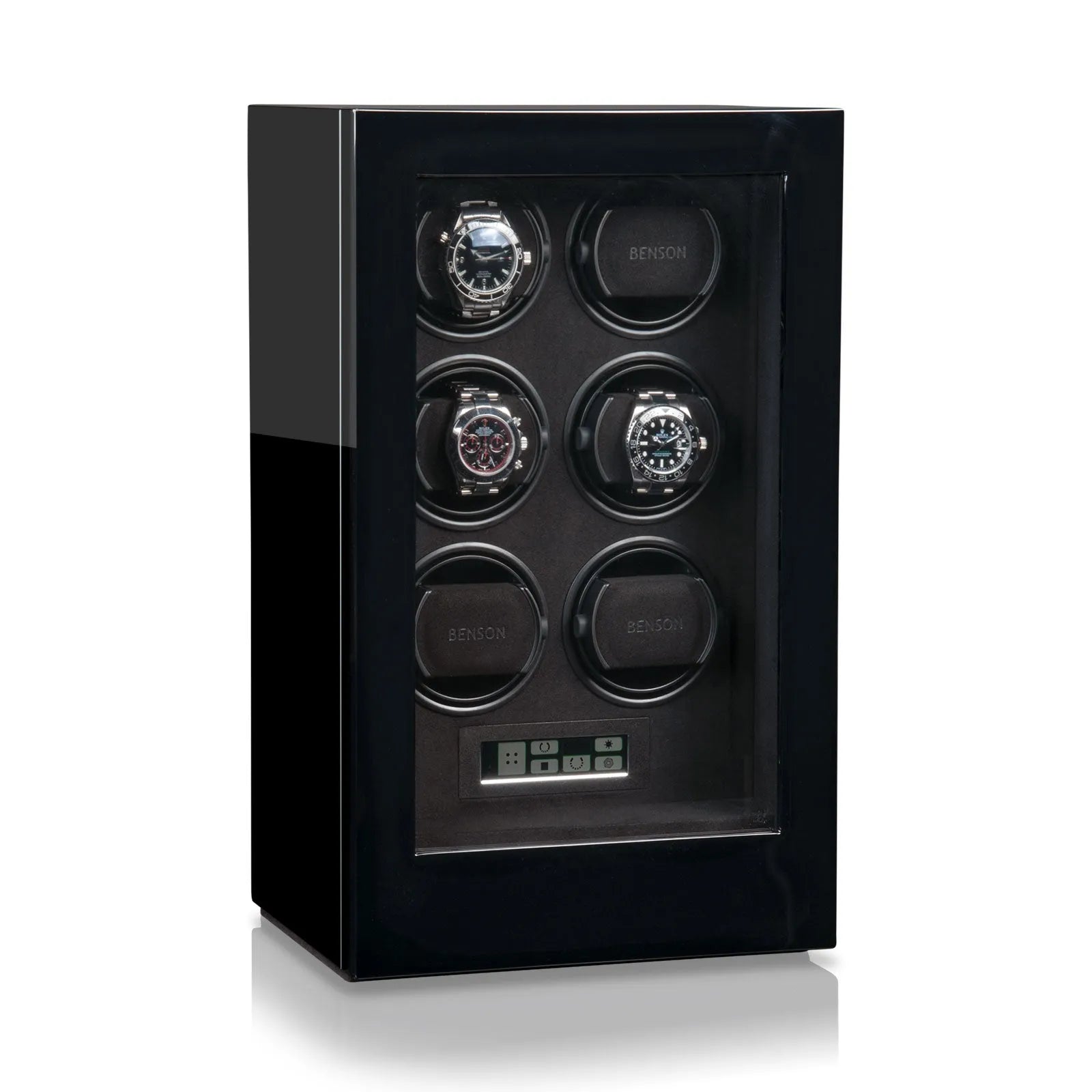 Remontoir Montre - Compact Smart Tech II Sextuple Noir-1-4 à 8 montres,Benson,Bois,bois MDF