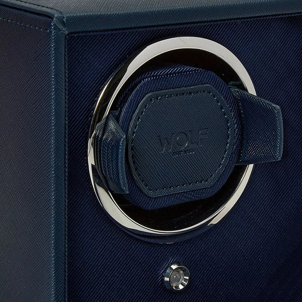 Remontoir Montre Cube 2 montres Bleu Marine avec couvercle 4