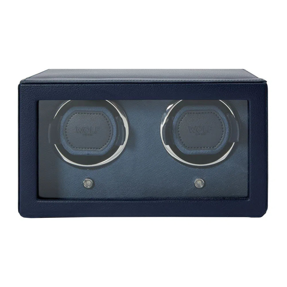 Remontoir Montre Cube 2 montres Bleu Marine avec couvercle