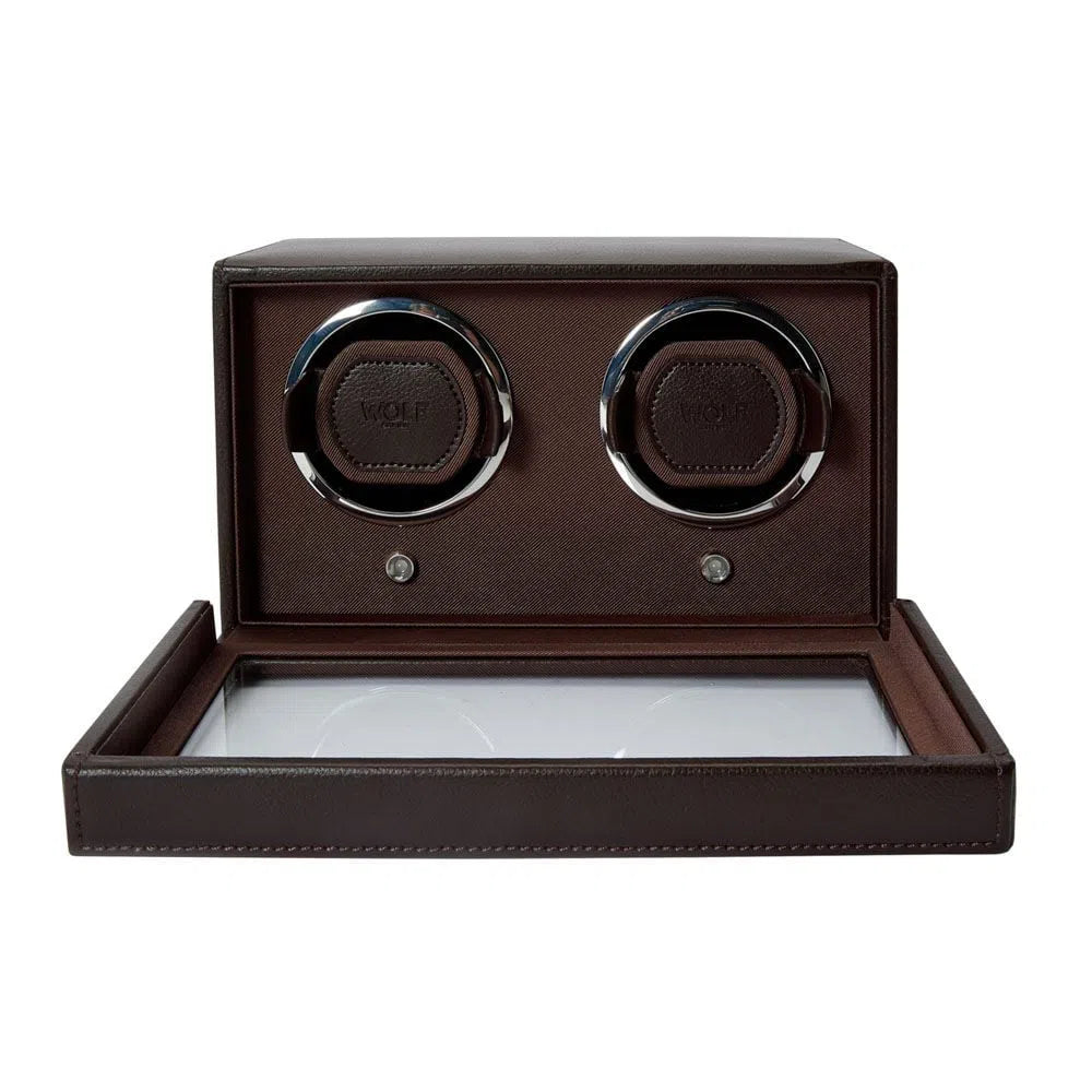 Remontoir Montre Cube 2 montres Marron avec couvercle 2