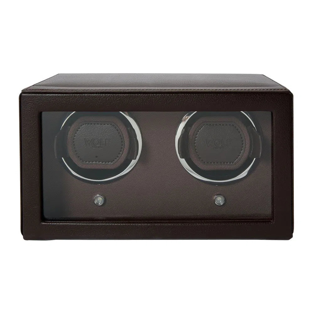 Remontoir Montre Cube 2 montres Marron avec couvercle