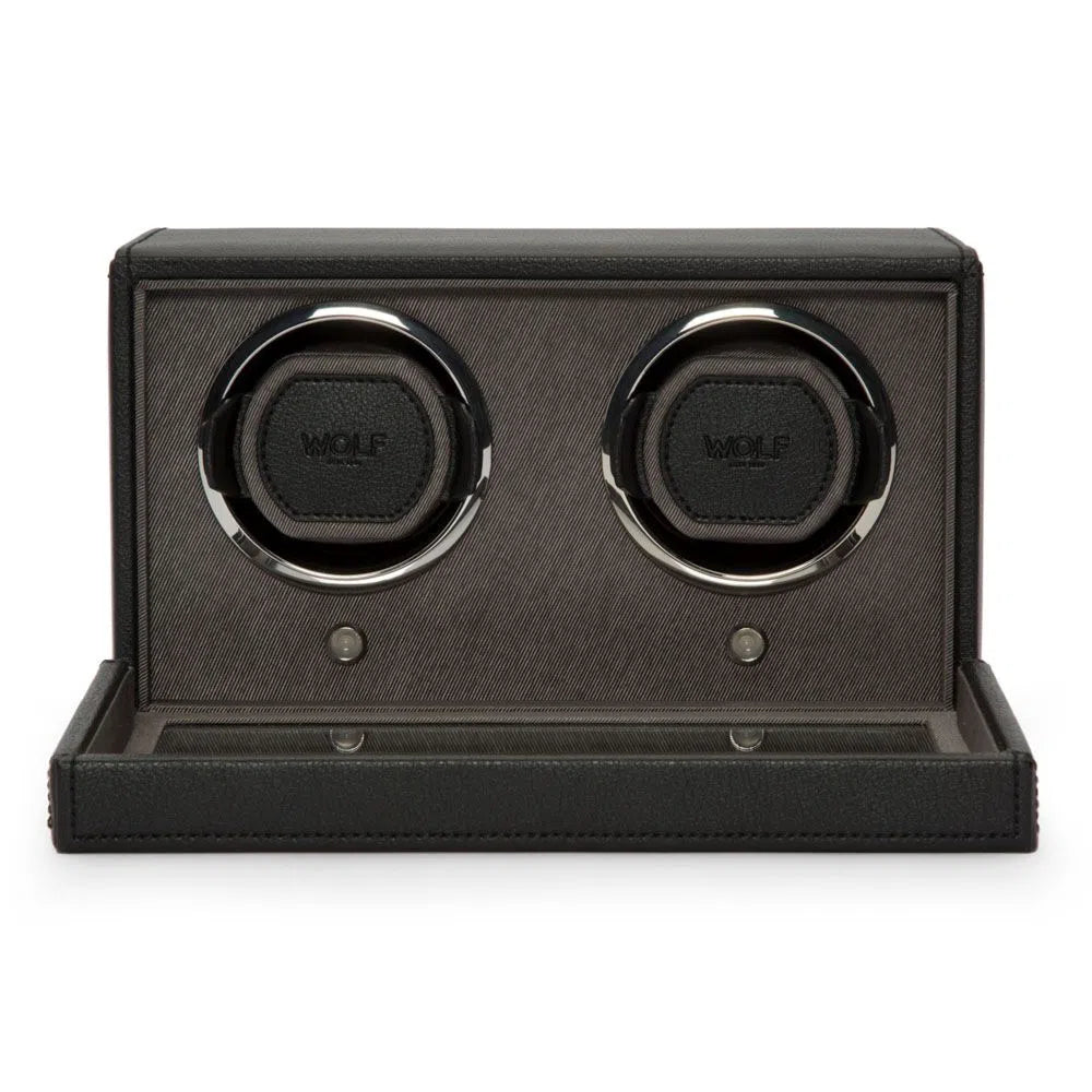 Remontoir Montre Cube 2 montres Noir avec couvercle 2