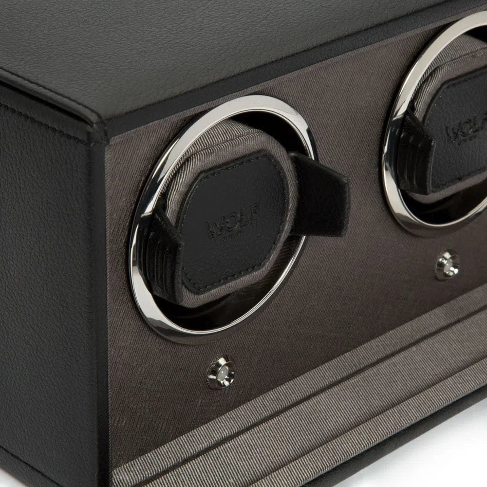 Remontoir Montre Cube 2 montres Noir avec couvercle 4