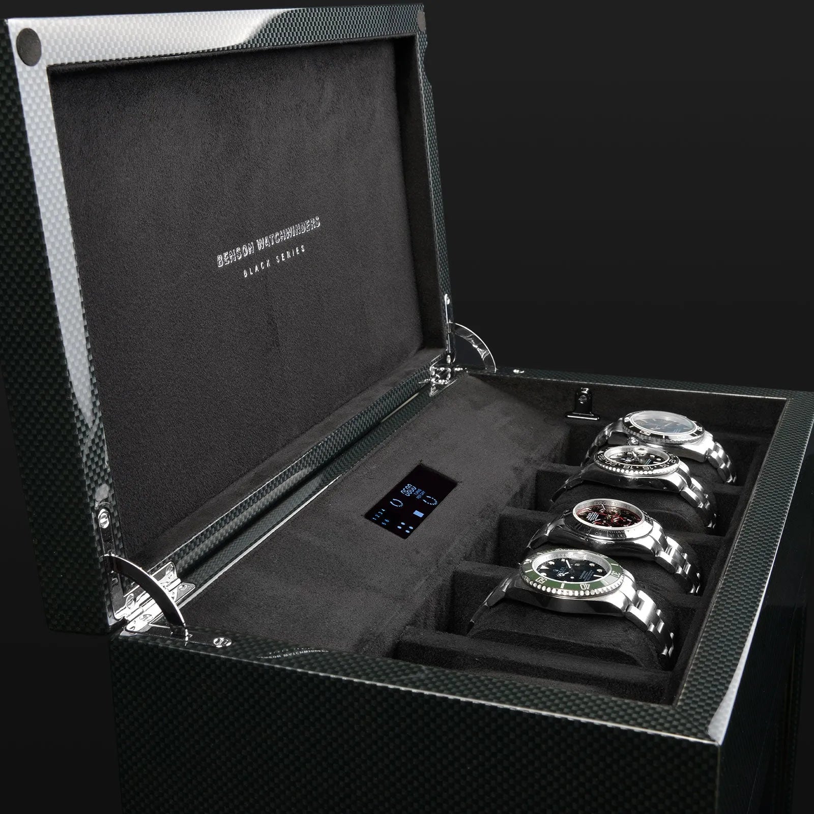 Remontoir Montre - Laque de Carbone Serie 6-3-4 à 8 montres,Benson,bois MDF