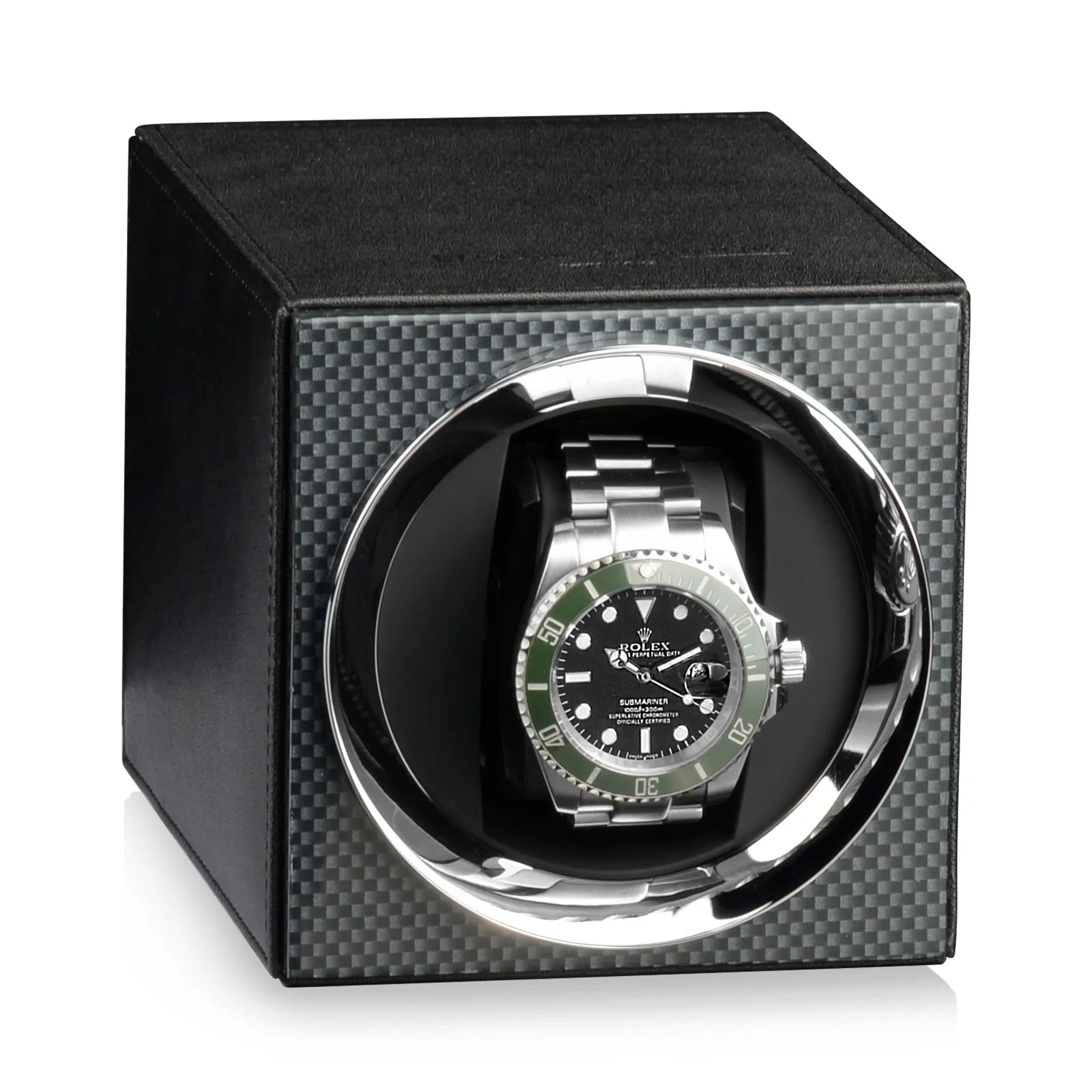Remontoir Montre - Lune Laque de Carbone-1-1 à 3 montres,Aluminium,Fibre de cuir,Heisse & Söhne