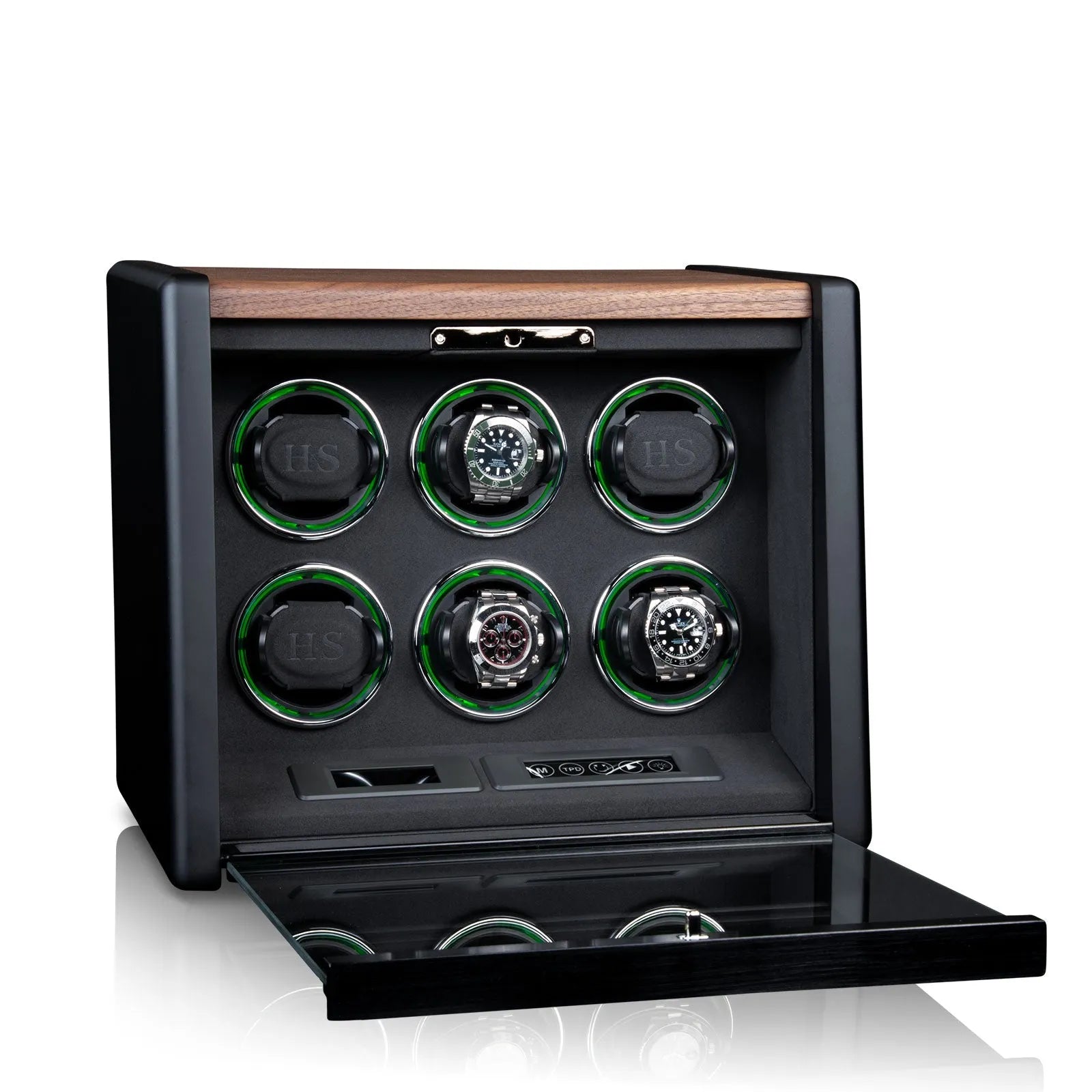 Remontoir Montre - Madrid 6 Chêne naturel clair-2-4 à 8 montres,bois MDF,Heisse & Söhne