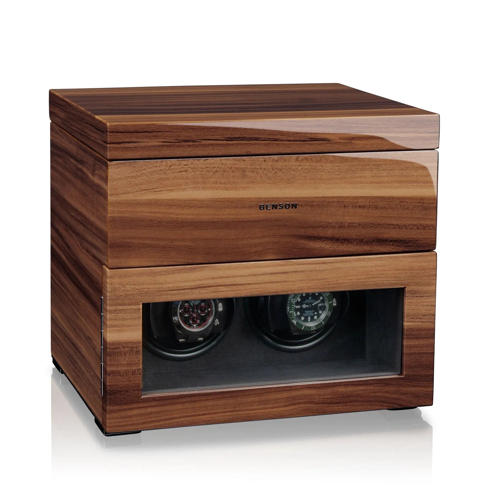 Remontoir Montre - Noyer Serie 2-1-1 à 3 montres,Benson,Bois