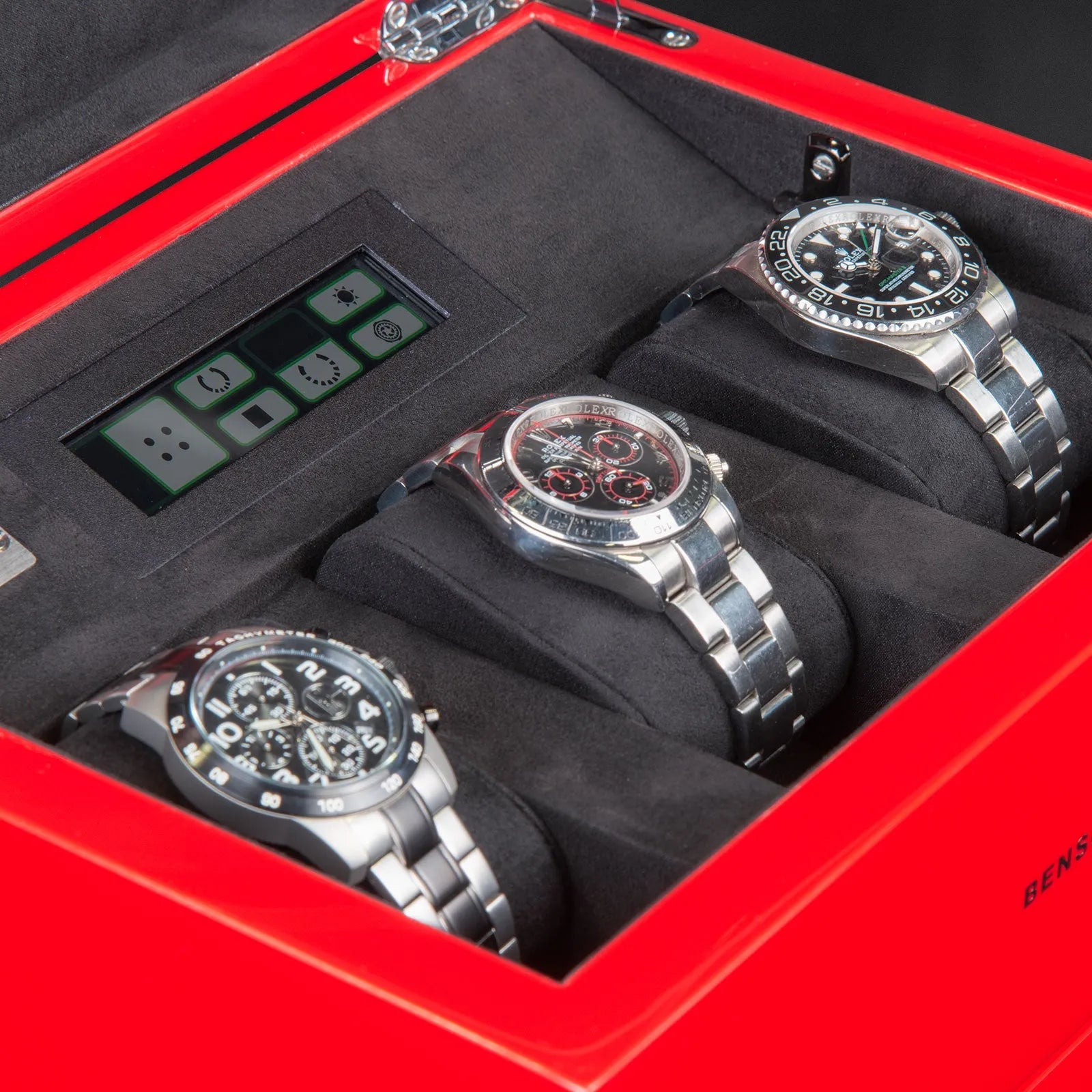 Remontoir Montre - Rouge Serie 2-4-1 à 3 montres,Benson,Bois