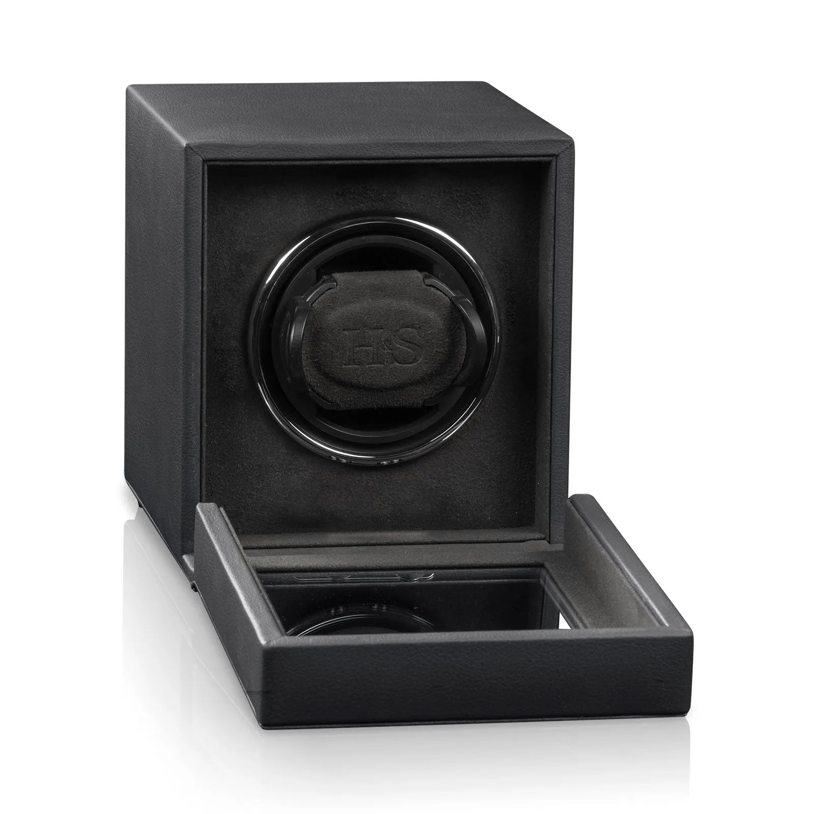 Remontoir Montre - Toronto 1 Anthracite noir-2-1 à 3 montres,bois MDF,Fibre de cuir,Heisse & Söhne