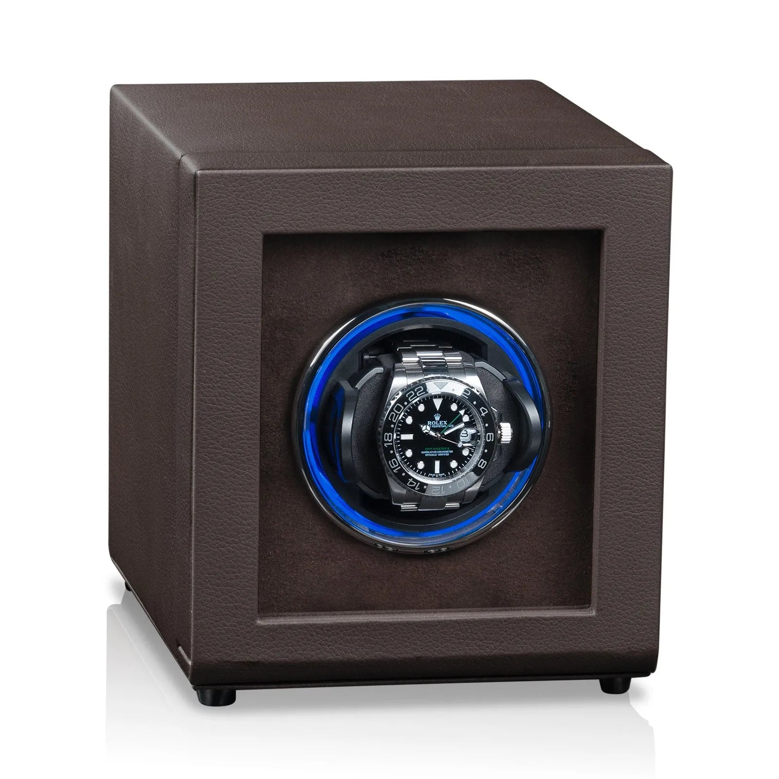 Remontoir Montre - Toronto 1 Marron-1-1 à 3 montres,bois MDF,Fibre de cuir,Heisse & Söhne