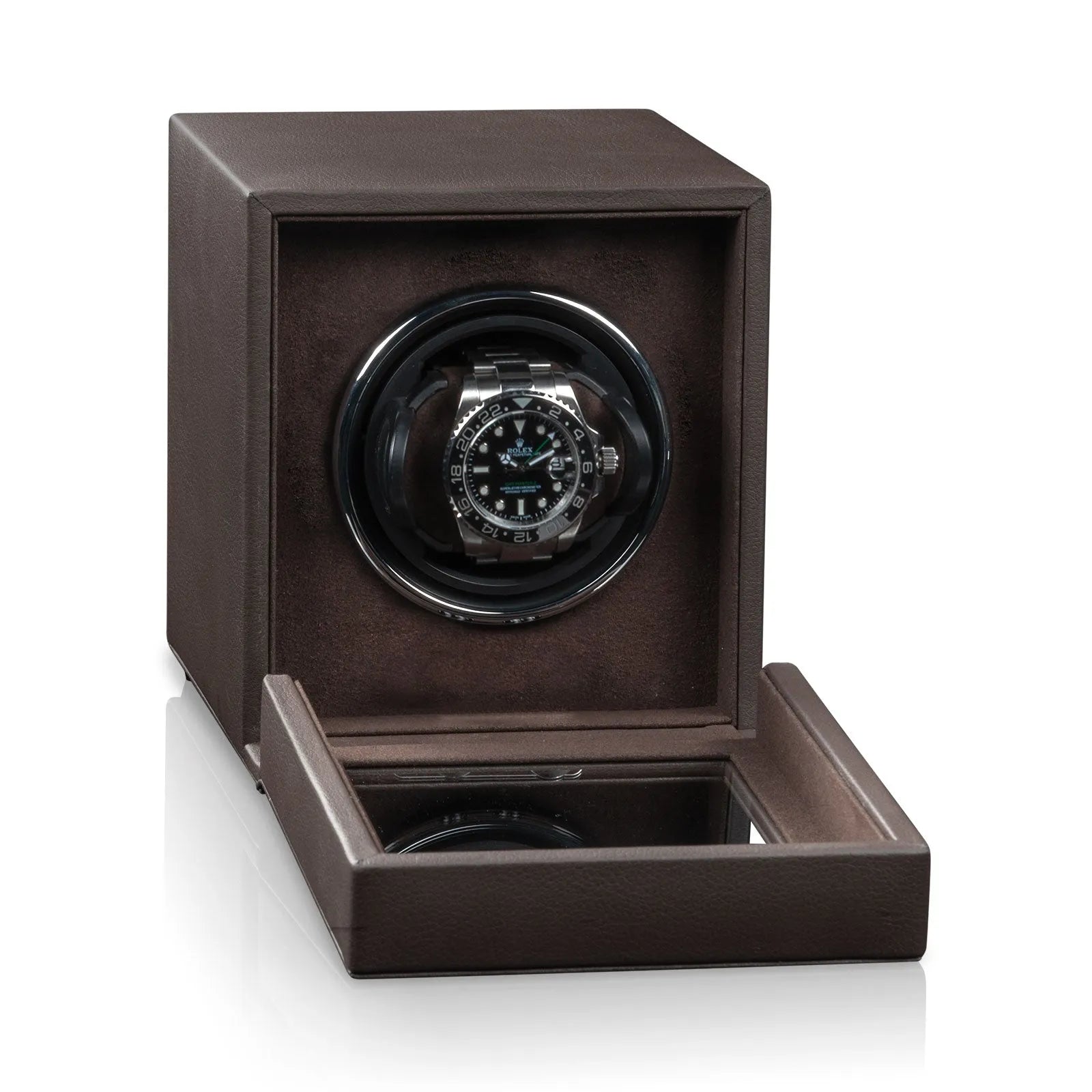 Remontoir Montre - Toronto 1 Marron-2-1 à 3 montres,bois MDF,Fibre de cuir,Heisse & Söhne