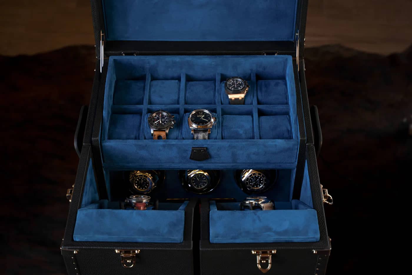 Remontoir Montre - Trunk Togo Black and Blue-10-Le Remontoir Montre