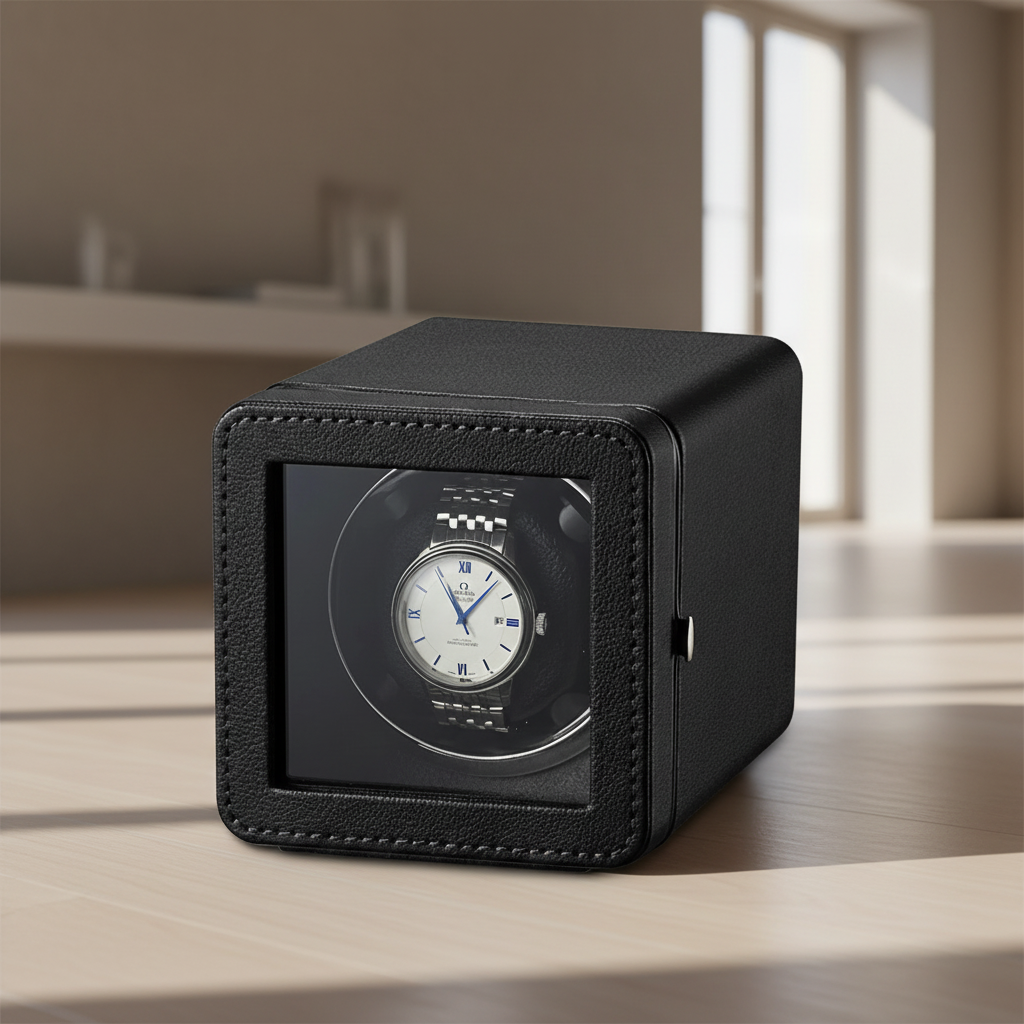 Remontoir Montre - Cube Moderne Noir-2-Le Remontoir