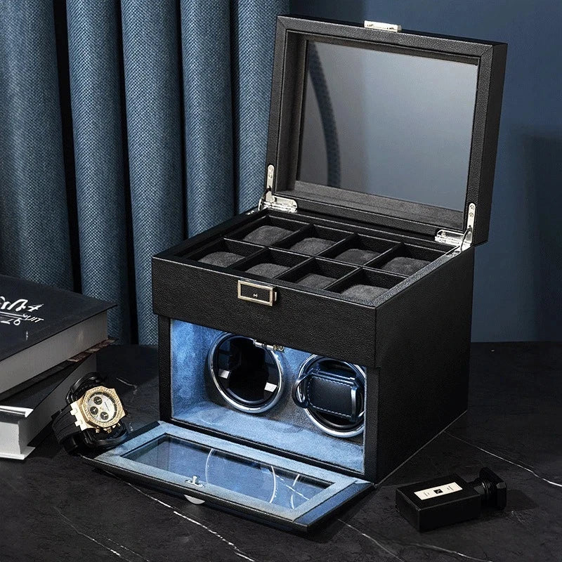 Remontoir Montre Luxueux Noir avec rangement-2-Le Remontoir