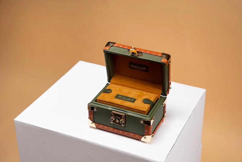 Boite à Montre Saffiano Olive Green 2 Slots-4-Le Remontoir