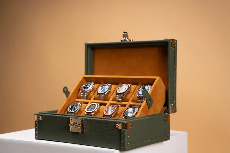 Boite à Montre Togo Khaki Green 8 Slots-1-Le Remontoir
